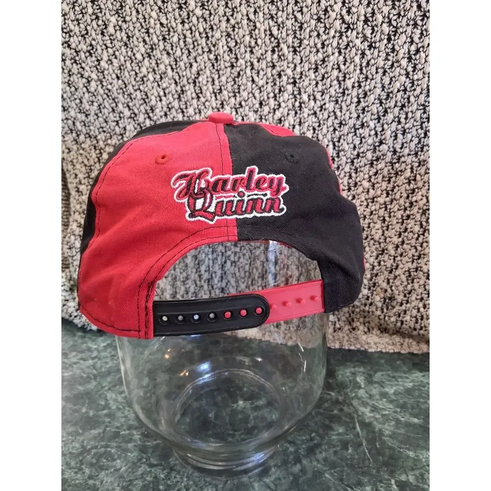 Harley Quinn Rhinestone Half Split Diamond Baseball Cap Snapback Hat DC COMICS